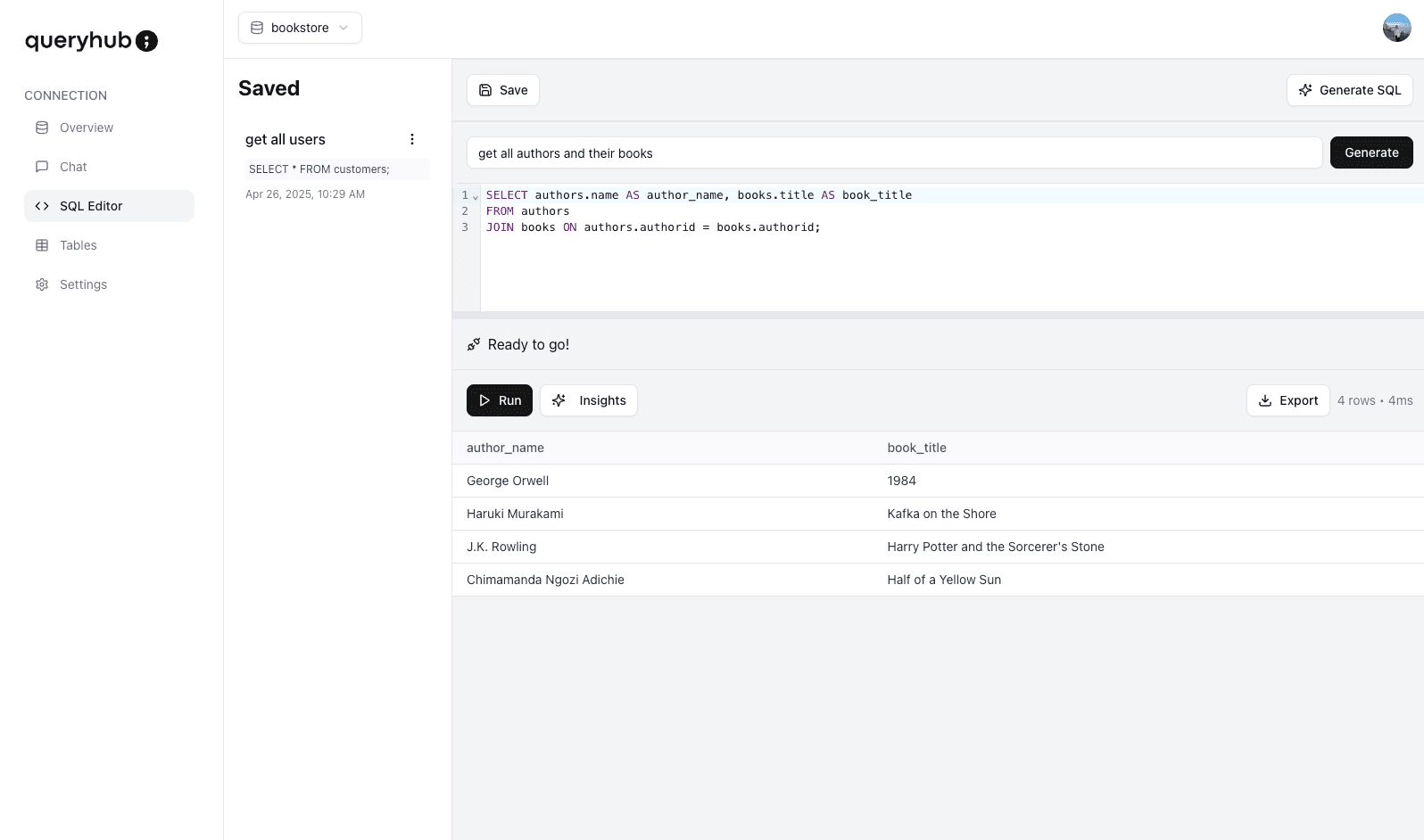Natural Language to SQL